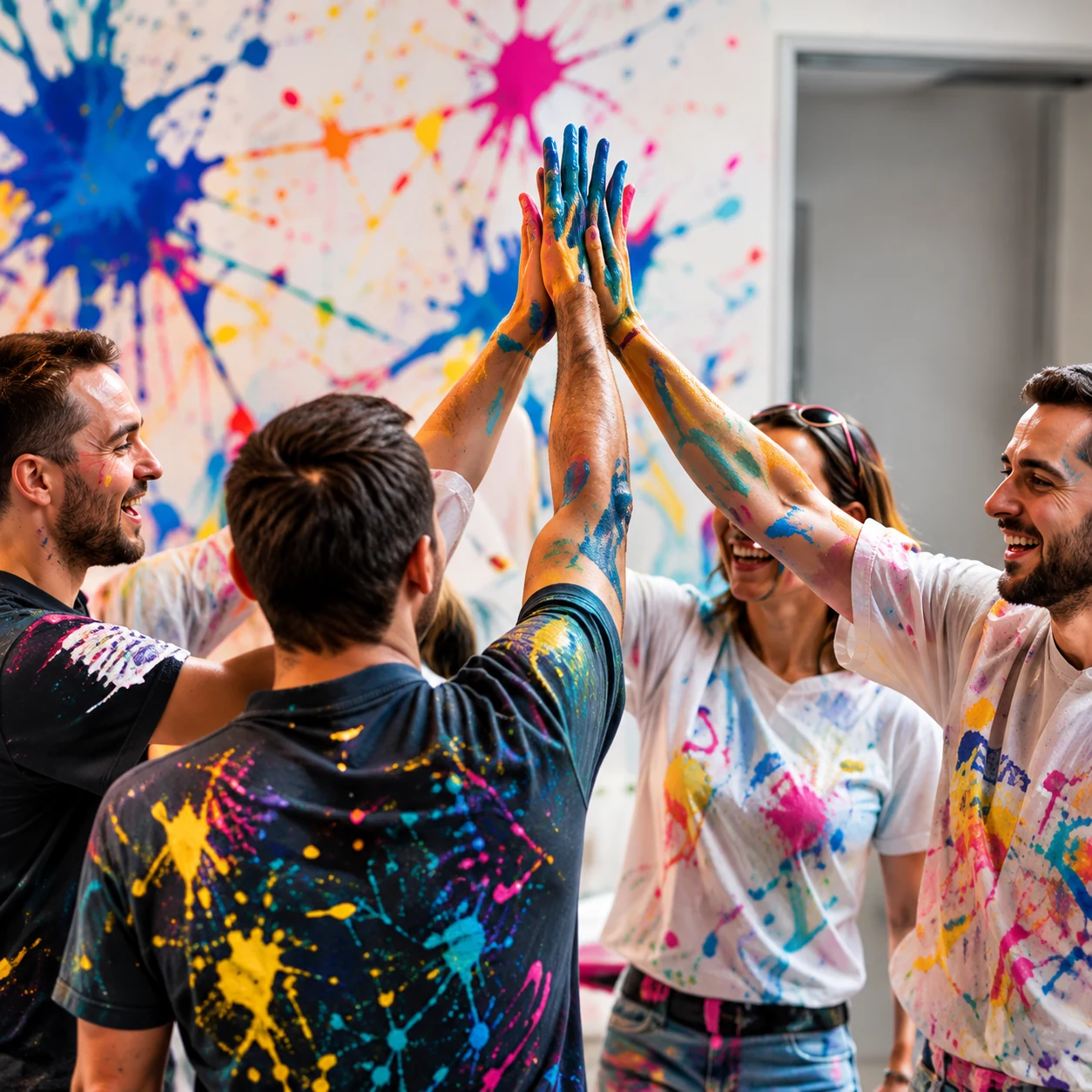 Teamevents beim Action Painting